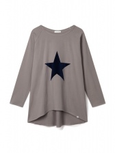 Robyn Top Mouse Grey with Navy Star by ChalkUK